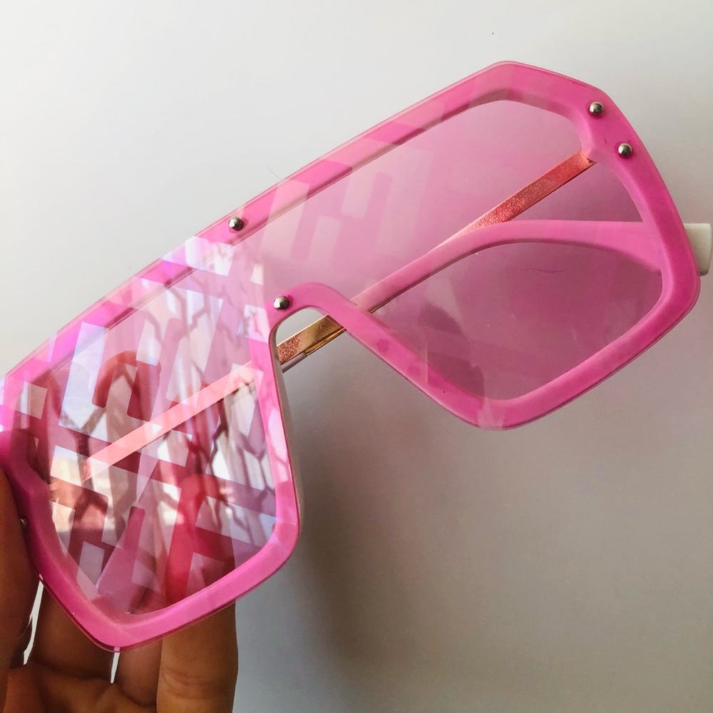 Pink designer sunglasses